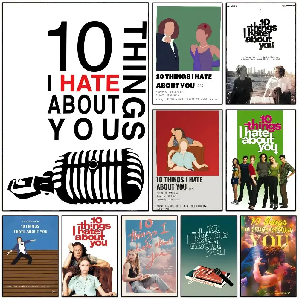 Movie Romance 1‑10 Things I Hate About You Poster Wall Art Print Decorative Mural Home Decor Gift Unframed