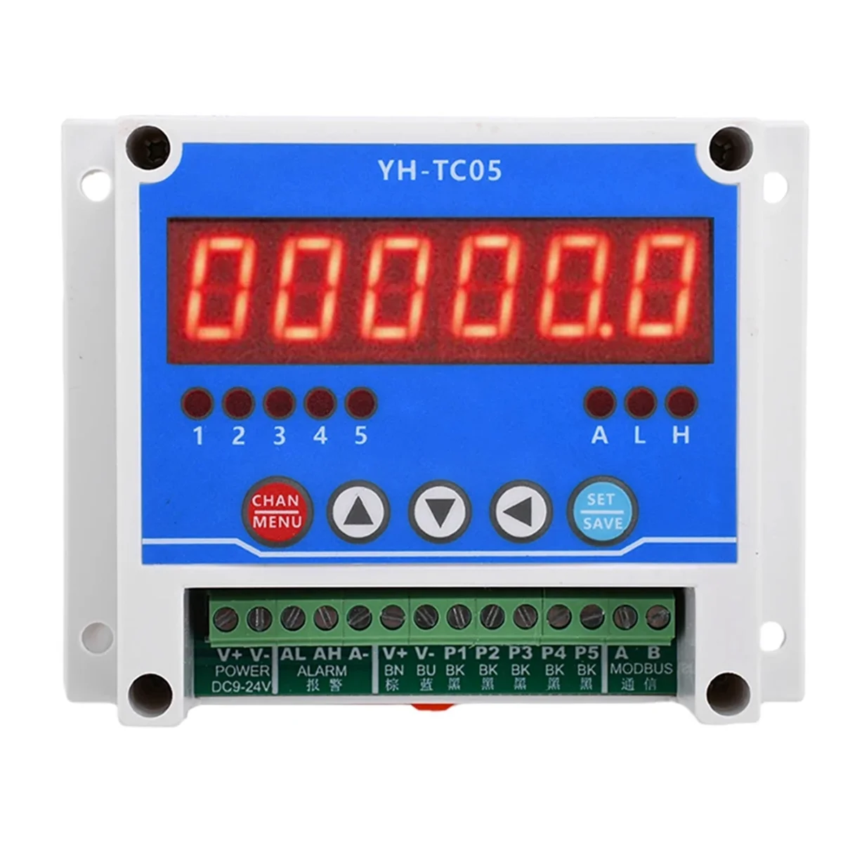 2025+DC12-24V Non-Contact Motor Speed Tachometer 5 Channel Tachometer Hall Sensor Stop Meter RS485 Communication with MODSBU