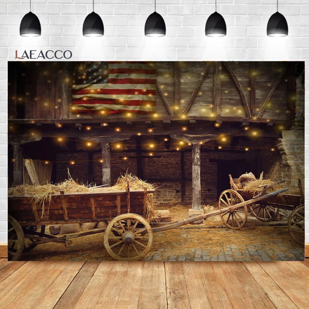 

Laeacco Western Cowboy Photography Backdrop Wild West Wooden House Barn Interior Kids Baby Shower Birthday Portrait Background