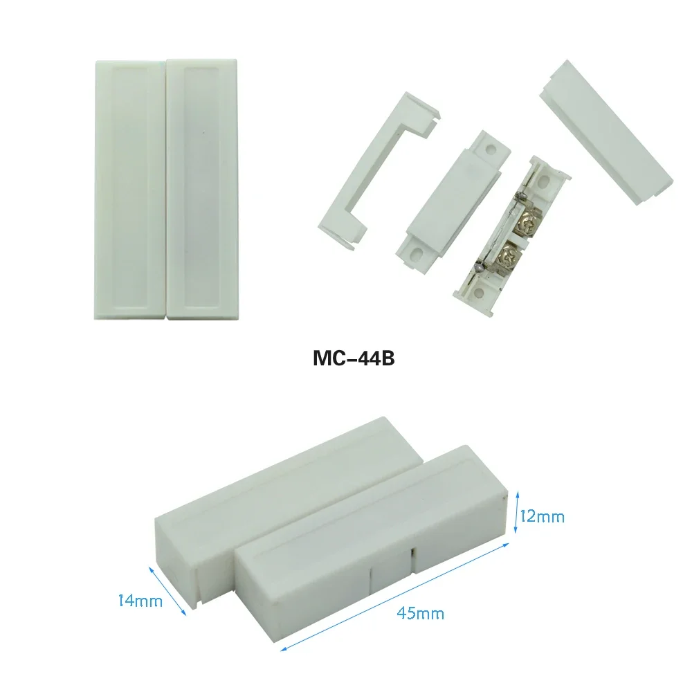 10Pcs/Bag White Color Plastic Door Open Alarm Detector Output NC Signal Light Control Switch Magnetic Contact Sensor