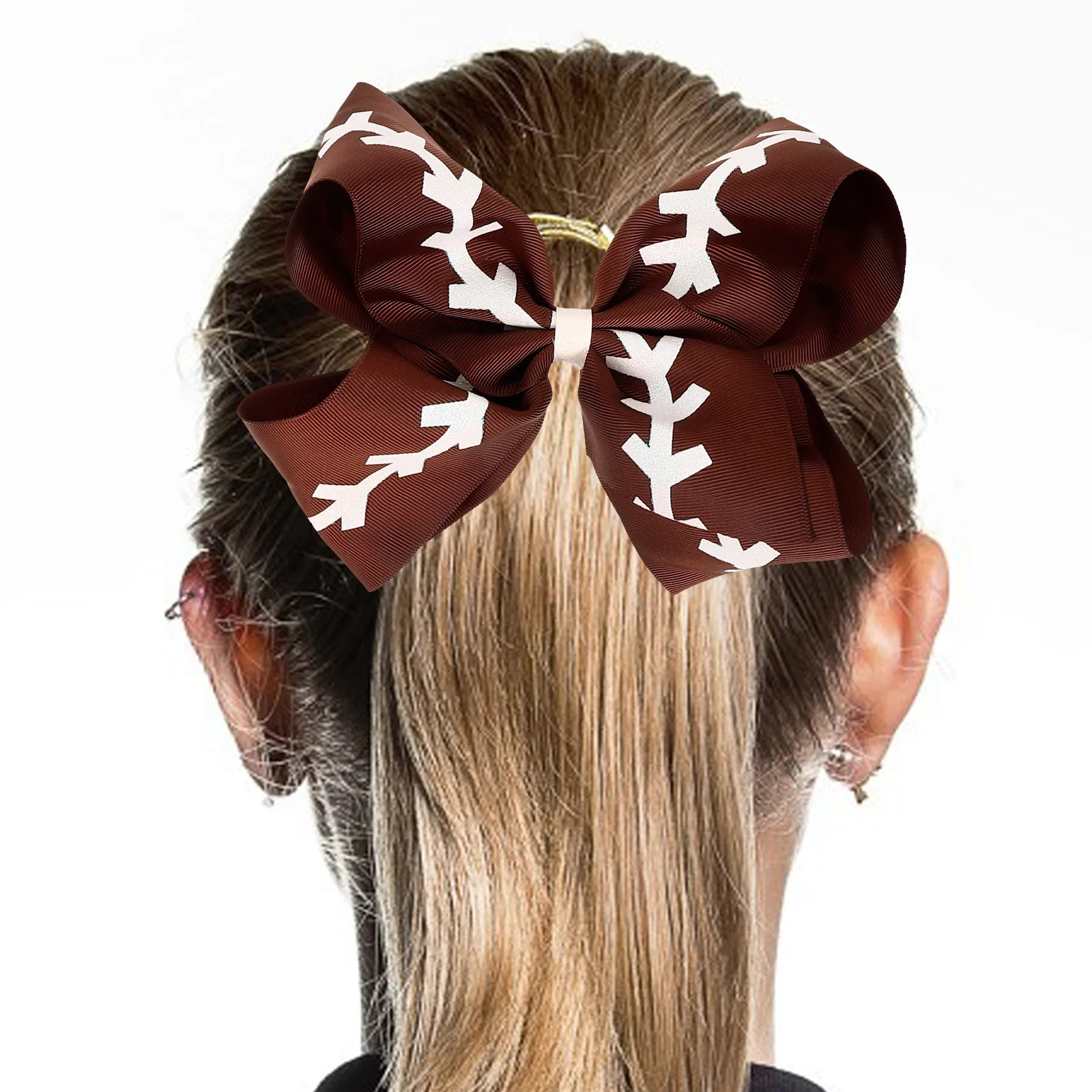 

2pcs Rugby Bow Gentle Barrettes Cute Bowknot Hairpins For Women Girls Sports Theme Alligator Clips Durable Secure Hair