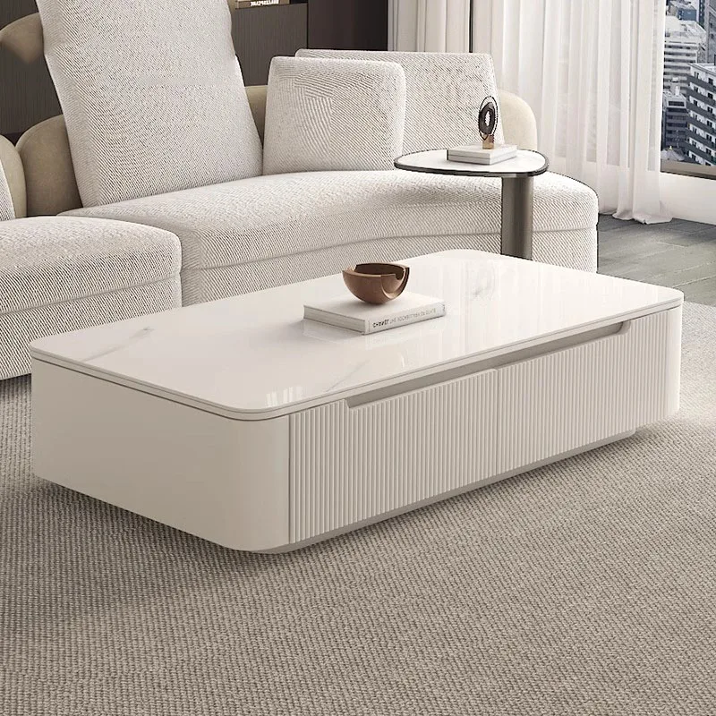 Korea Nordic Coffee Tables White Designer Low Minimalist Marble Coffee Table Modern Apartamento Tavolino Da Salotto Furniture