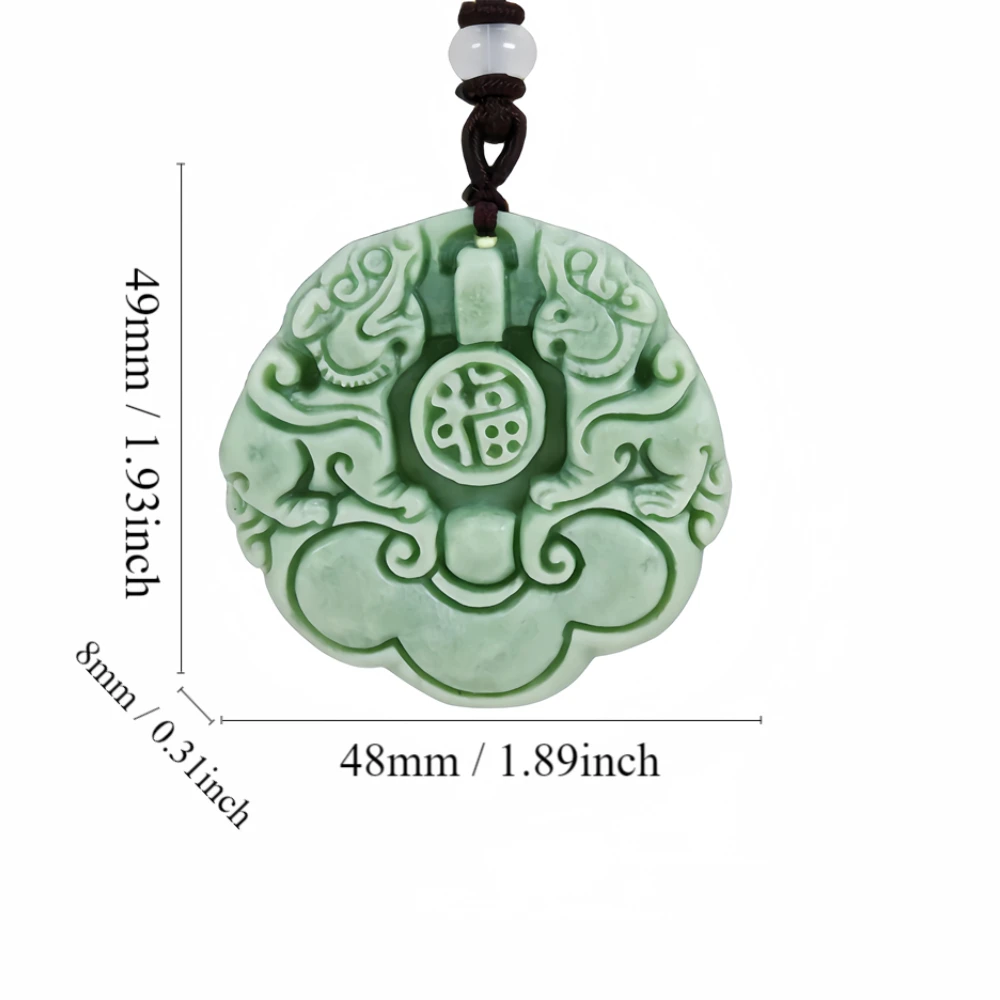 Natural Real Jade Kylin Pendant Necklace Charm Accessories Green Jewelry Amulet Gift Carved Gemstones Fashion Luck Talismans