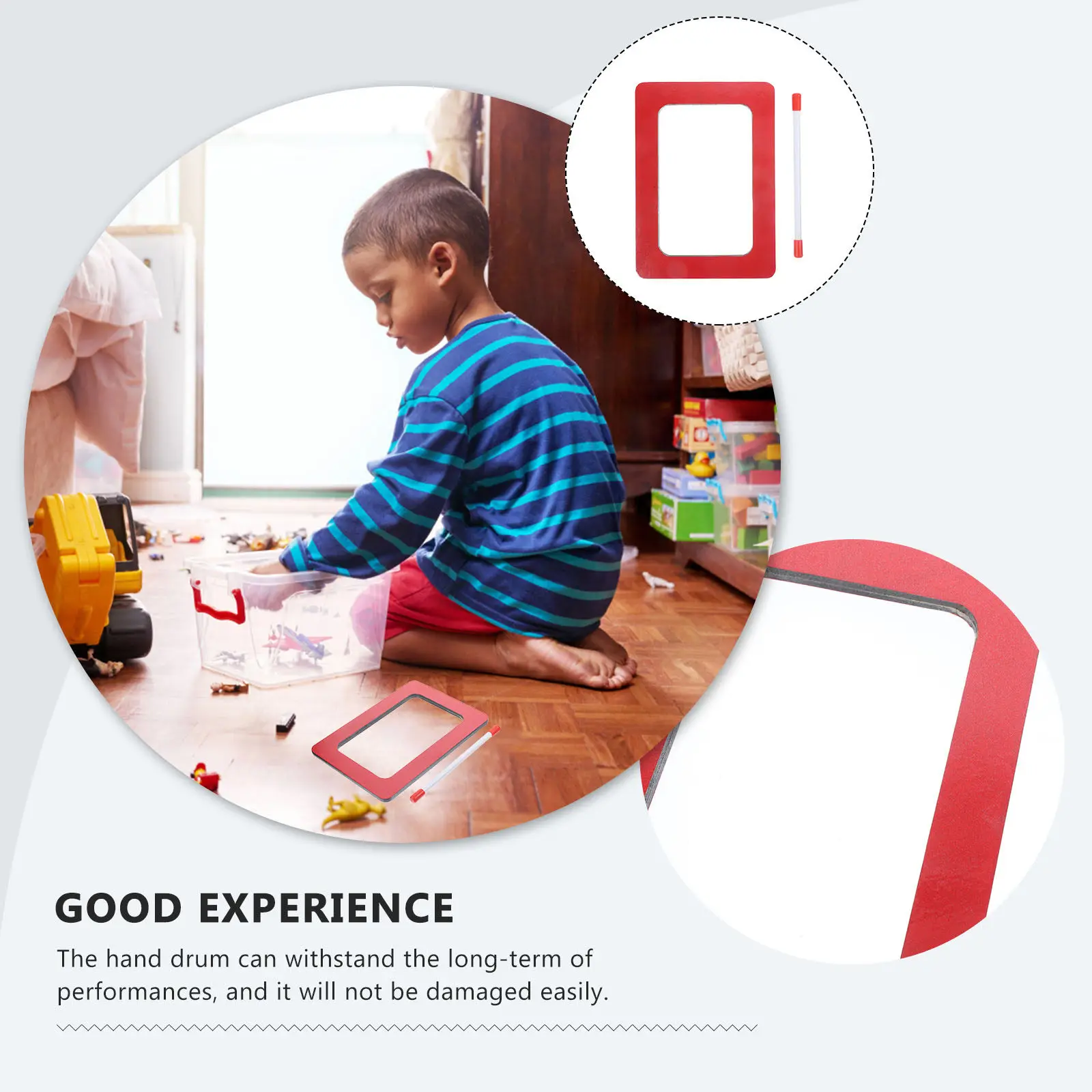 1Set Simple Hand Drum for Children Portable Percussion Instrument Fine Craftsmanship Long-Lasting Durability Unique Tone Musical