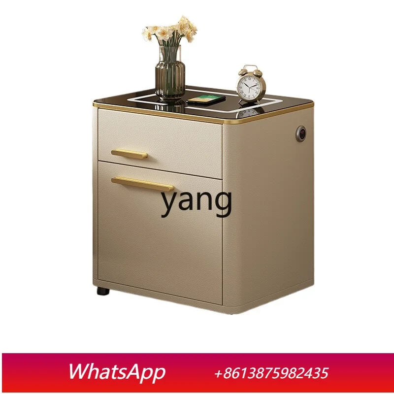 

LH Home Anti-theft Bedside Table Safe Solid Wood Fingerprint Password Drawer Bedside Cabinet