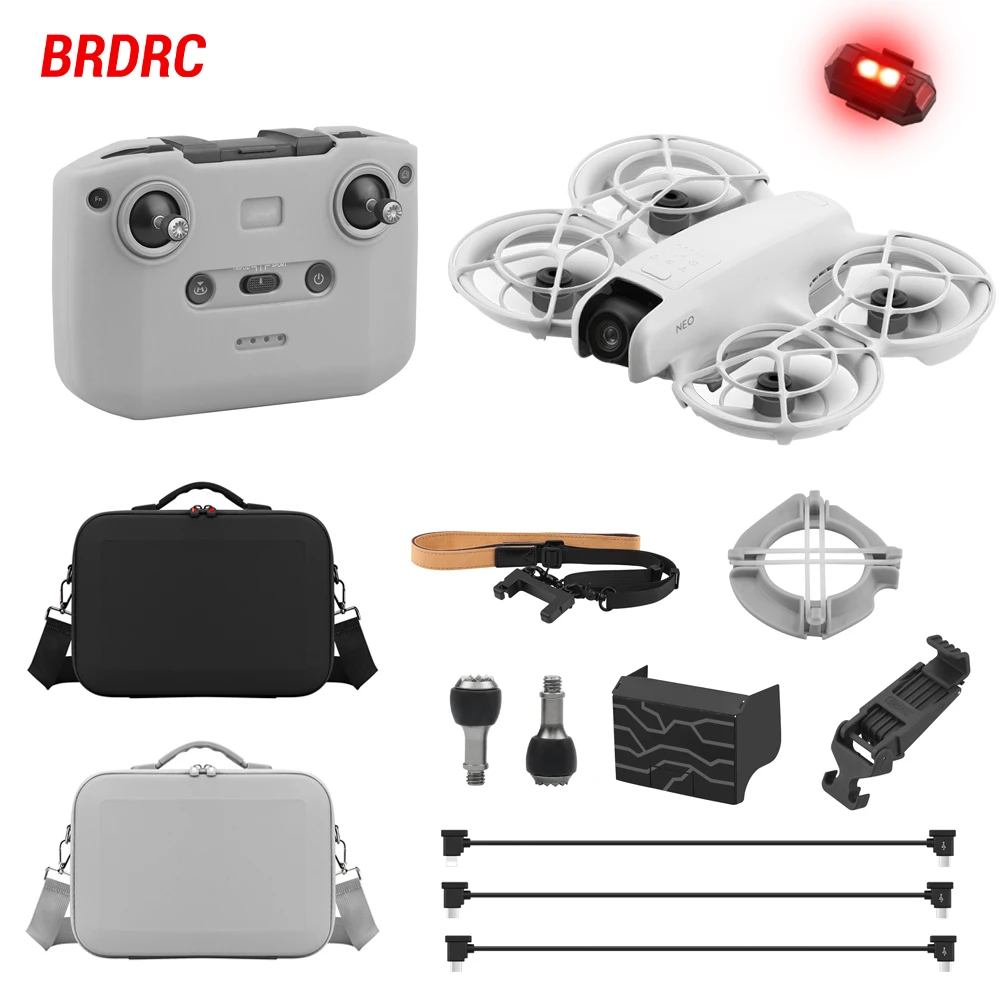 BRDRC NEO Drone Accessory Kit for DJI NEO RC-N3 Storage Bag Silicone Case Remote Controller Tablet Holder Lanyard Data Cable