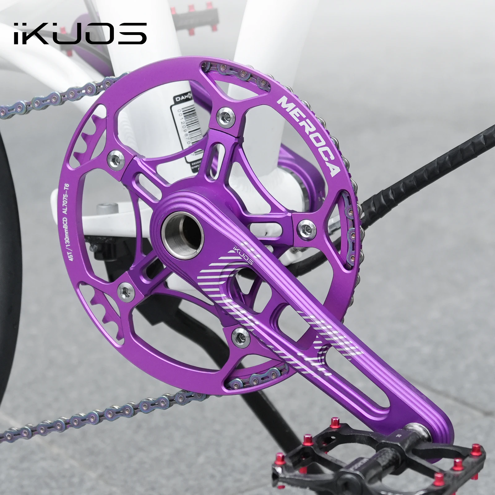 

iKUOS Folding Bike Hollow Crankset 170mm Direct Mount CNC Crank Arms With 130BCD Chainring Spider For Dahon /FNHON Bicycle Crank