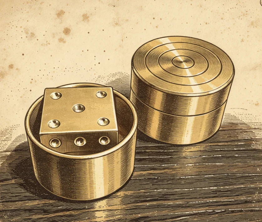 Super Mental Die Brass Prediction Magic Trick Metal Mentalism Gimmick Close Up Magic Prop for Professional Magicians
