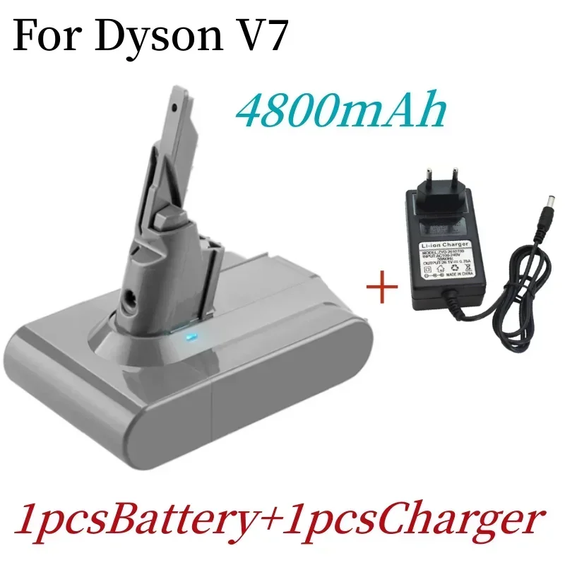 100% baru untuk Dyson V7 21.6V 4800mAh li-lon baterai isi ulang hewan Pro penyedot debu pengganti + pengisi daya