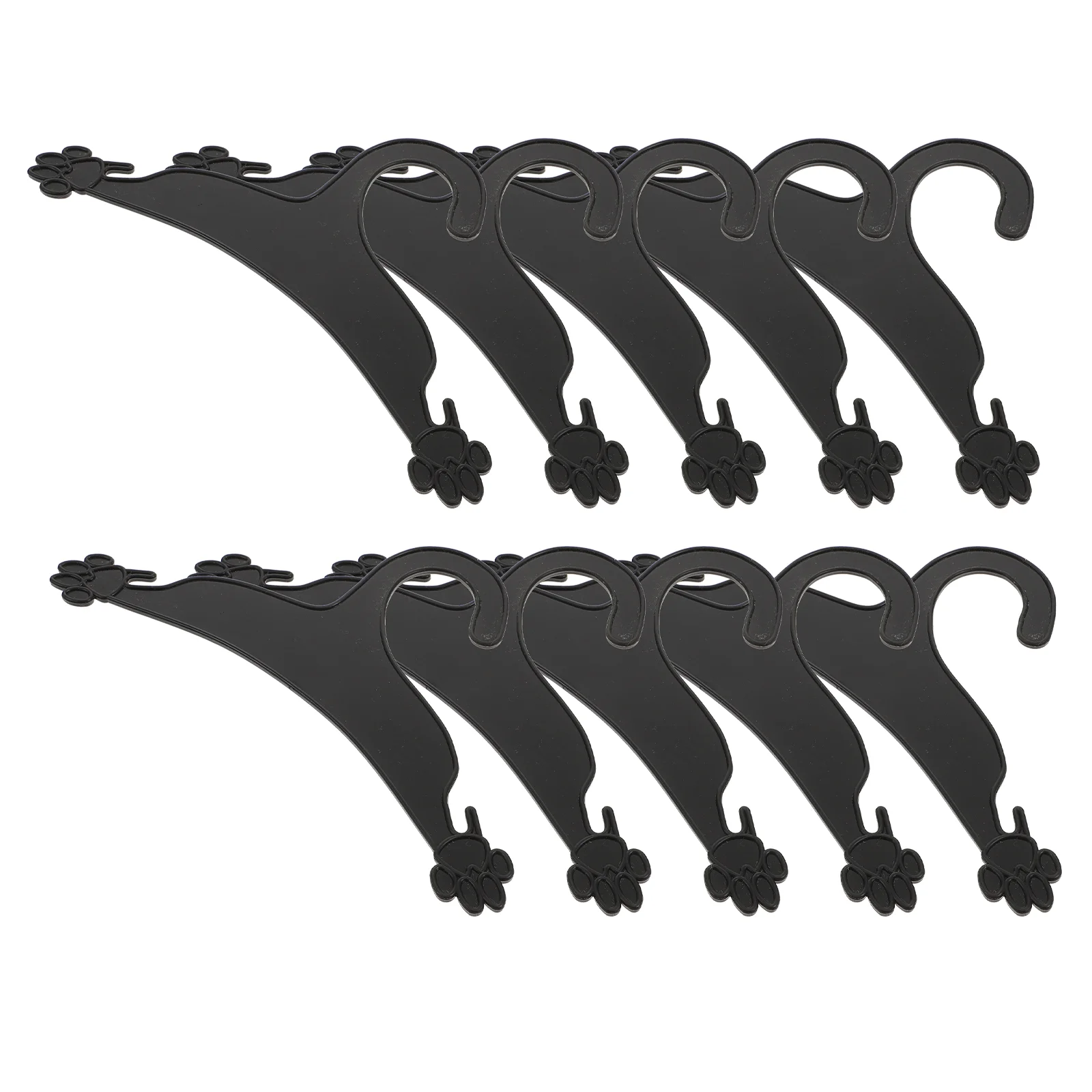 10 Pcs Coat Hanger Pet Clothes Mini Wardrobe Anti-skid Black Dog Claw Shape Suit Baby