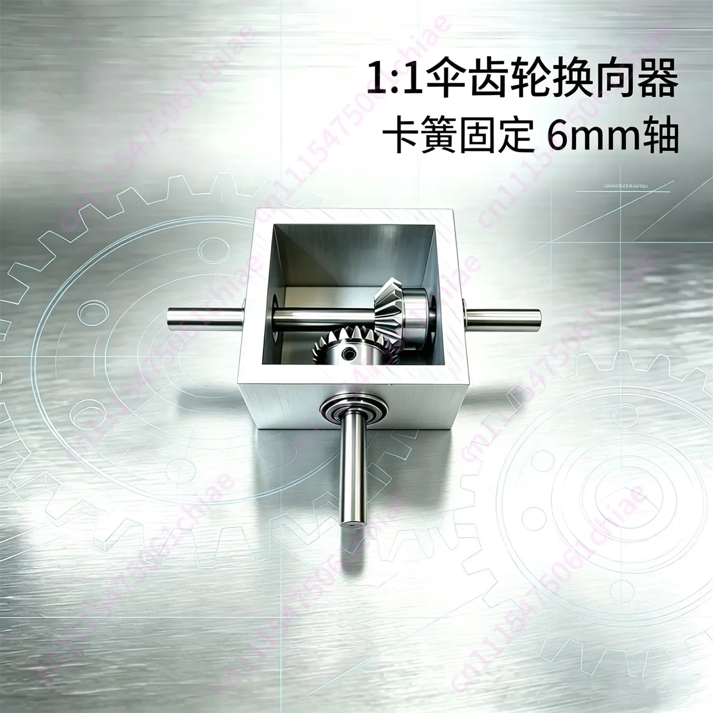 Transmission Reversing Gearbox Dual Output Shaft Bevel Gear Angle Converter Speed Ratio 1:1 Alloy Frame 90 Degree Right  Angle