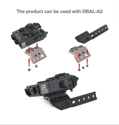 WADSN Tactical Flashlight  Mount Mlok Keymod Mounts Mini Metal Base Left And Right Side Extension Rail for DBAL M300 M600 Light