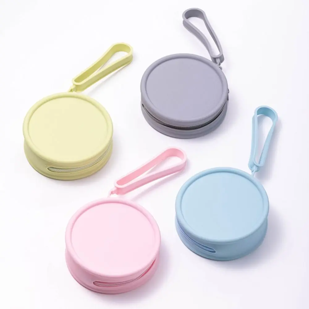 Silicone Round/Square Coin Purse Earphone Storage Bag Small Women Travel Lipstick Cosmetic Bag Pouch Organizer image 4