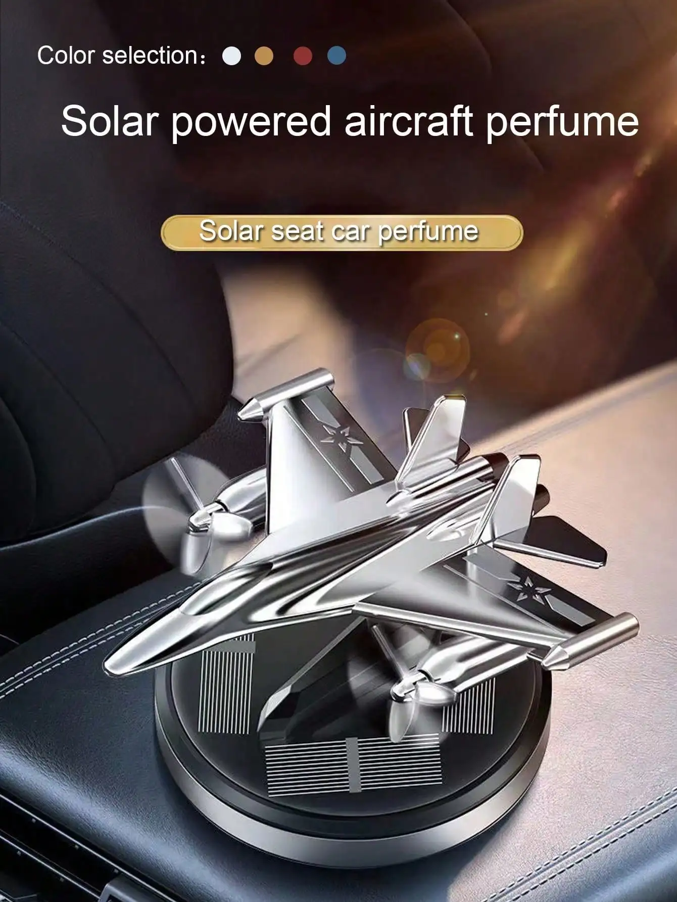 1Pc Solar Airplane Car Perfume Car Ornament Car Interior Supplies High-Grade Perfume Decorations