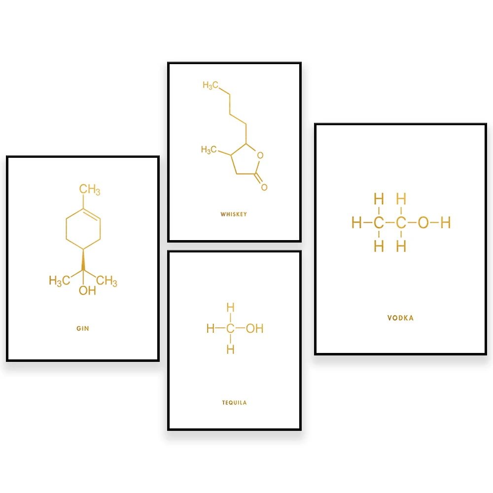 Bar Decor Molecule Art  Print  - Bar Decorations - Tequila Sign - Bourbon Molecule - Molecule Wall Art - Organic Chemistry