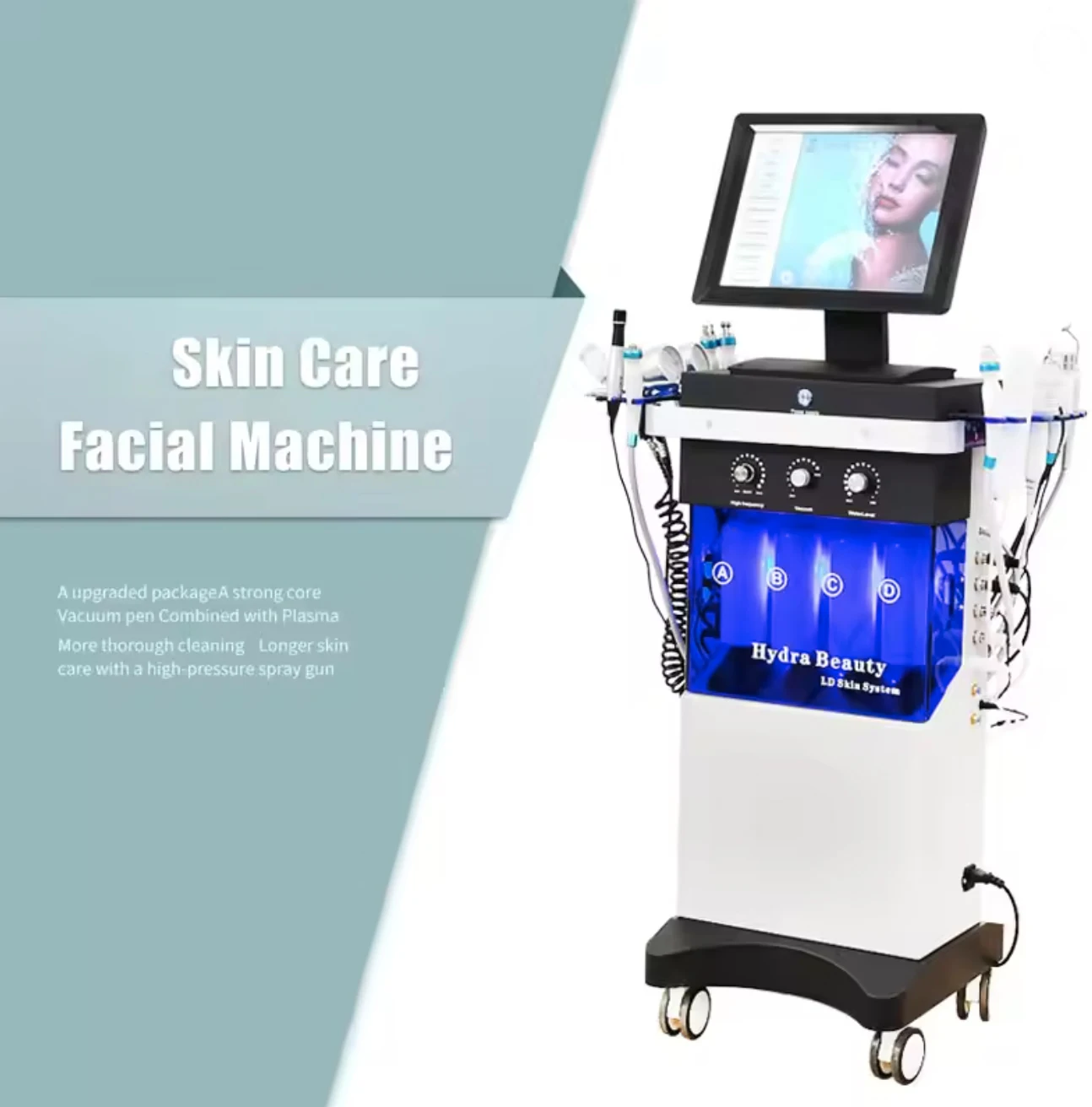 14 in 1 ハイドロオキシジェンフェイシャルトリートメント美顔器、多機能ハイドラダーマブレーションアクアピールフェイシャル付き