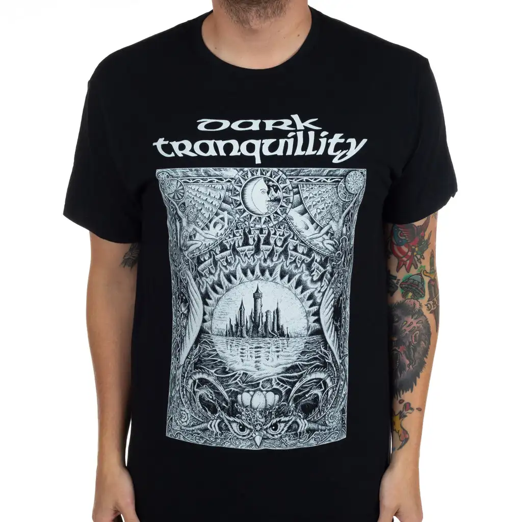 T-Shirt Dark Tranquillity Nightfall Crest Band, 100% coton, t-shirt graphique pour hommes et femmes, Streetwear d'été
