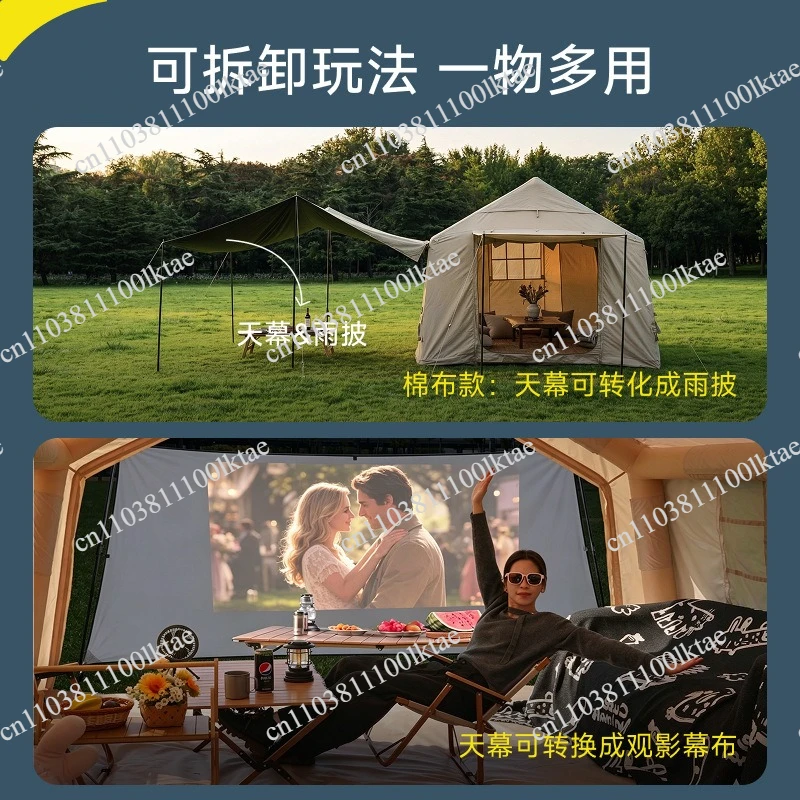 Camping 13.86 Inflatable Tent with Canopy 6-8 People Star  Bedroom and One Living Room