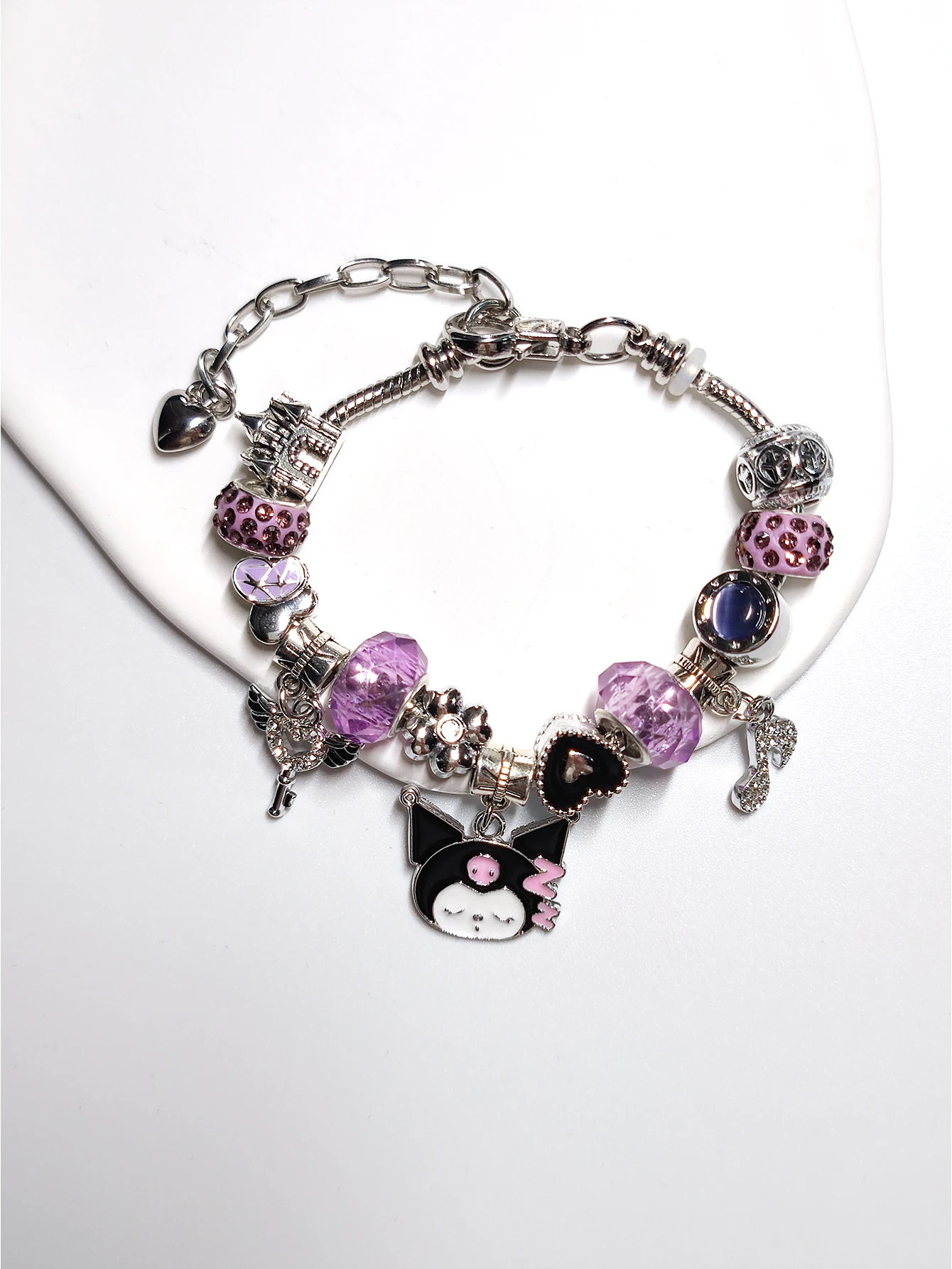 1Pcs Cartoon Anime Kuromi Charm Bracelet Men Women Fashion Kawaii Bangle Adjustable Chains Birthday Gifts Accessory Toy