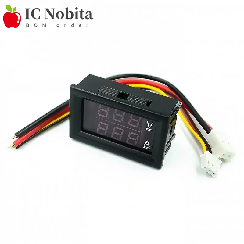 50PCS DC0-100V 10A LED DC Double Digit Display Voltmeter Ammeter Digital Head Blue Red