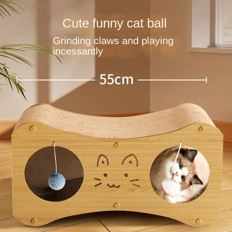 HONEY PET Double Layer Cat House Multifunctional Nest Scratching Board Teasing Ball Corrugated Paper Pet Supplies Cat Accessorie