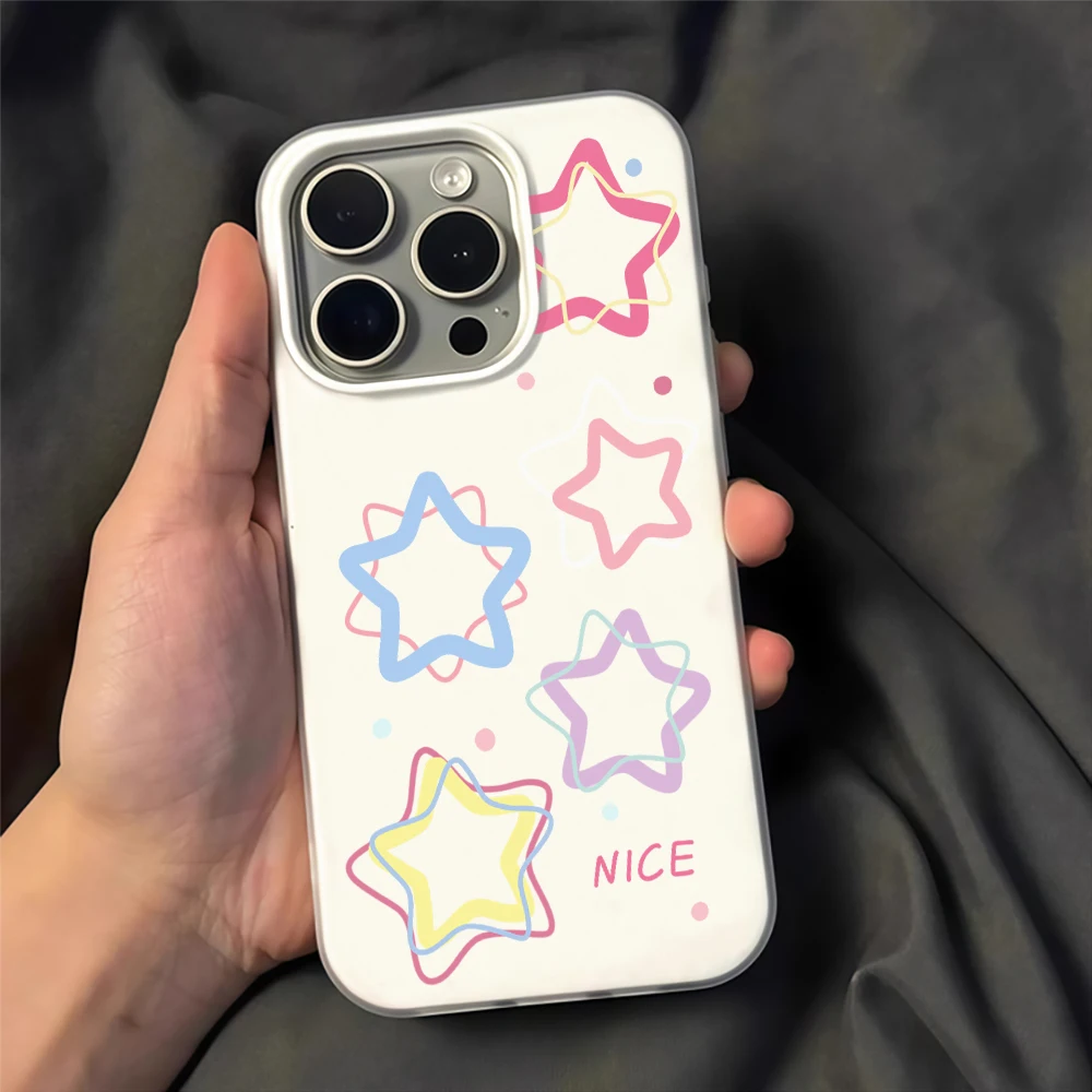 Kawaii Outlines Star Jelly Phone Case For Samsung Galaxy S26 S25 Ultra S24 S23 S22 Plus FE A55 A56 A54 A36 A34 A33 A35 5G Cover view 3