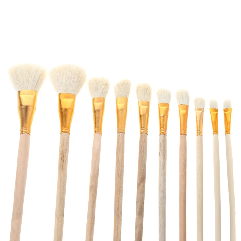 Conjunto pincéis com 10 peças para pintura artística, óleo acrílico, desenho aquarela, artesanato, faça você mesmo,