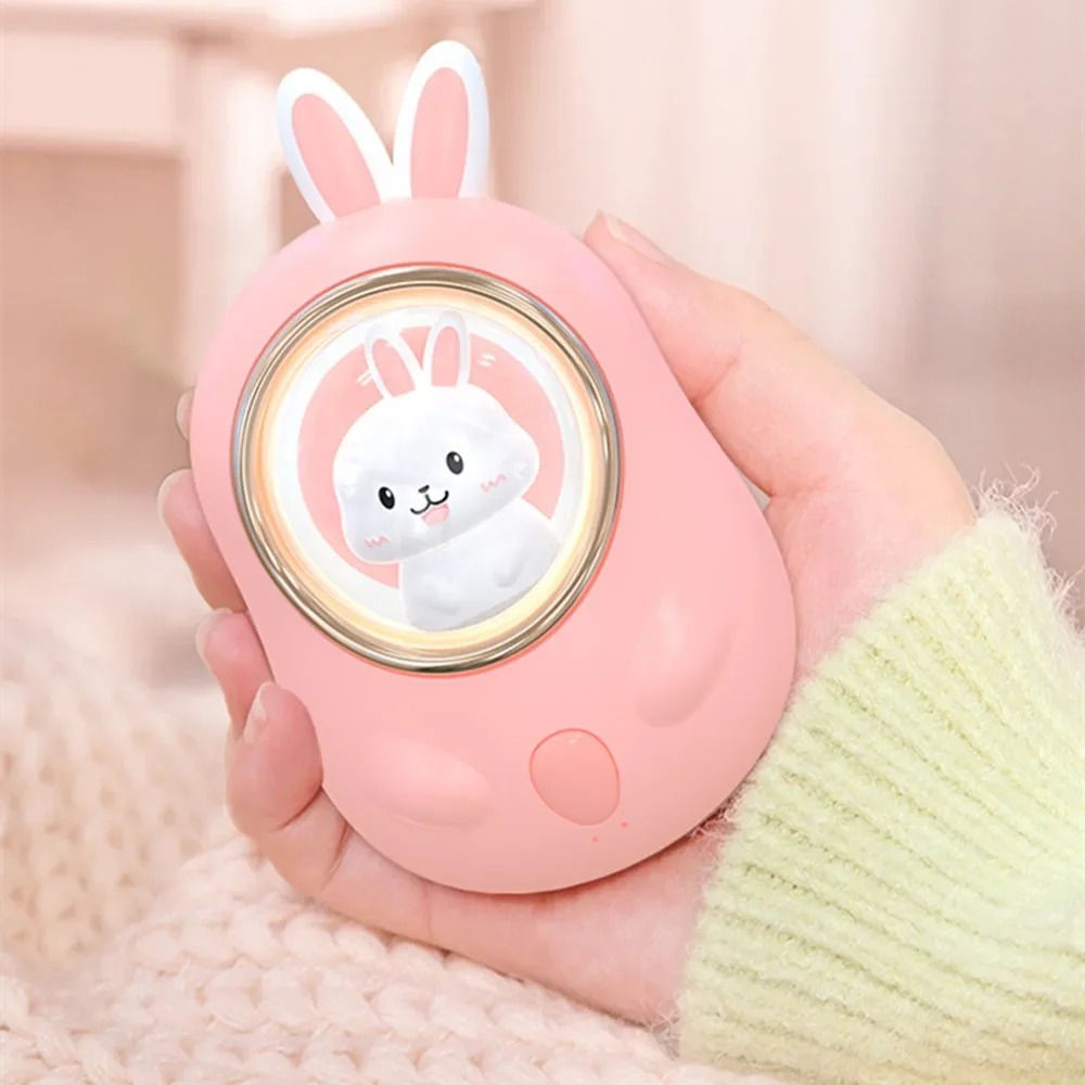 Cute Cartoon Hand Warmer Rechargeable Usb Quick Heating  Hands Heater Winter Outdoor Traveling Kid Gift Night Light