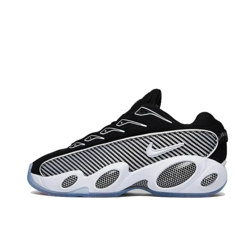 Nike Glide Low Fashionable Casual Running Shoes Shock Absorbing Comfort Men's and Women's Black and White Matching Colors