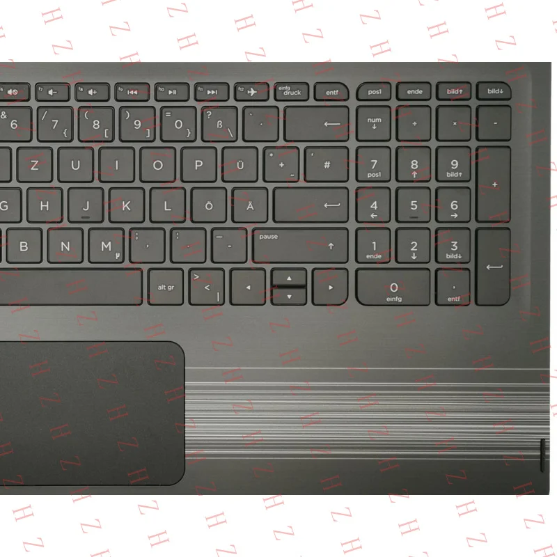 P+ FOR HP Pavilion 15-BK Palmrest Touchpad Cover Keyboard German Silver 862648-041