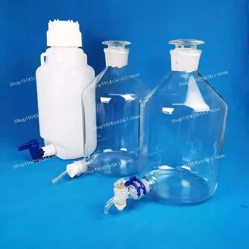 2500mL/5000mL/10000mL/20000mL SHUNIU Lab Aspirator Bottle, Borosilicate Glass with Ground-in Glass Stopper & Stopcock