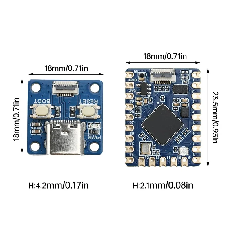 RP2350 Tiny Micro Development Board Microcontroller with Adapter Board RP2350A Dual Core Dual Architecture Processor Module