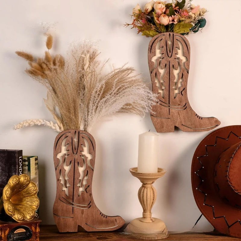 1 pcs Unique Boot-Shaped Vase for Indoor Plants with Hanging Pocket Wall-Mounted Decoration, Perfect Home Décort and Accent