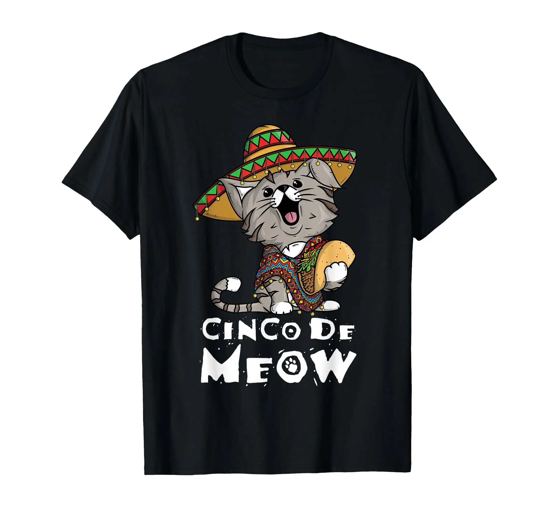 

Smiling Cat Taco and Sombrero T-Shirt