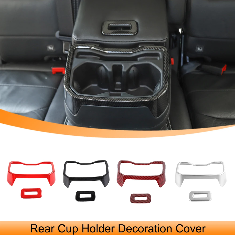 

Car Rear Armrest Box Cup Holder Decoration Cover Trim for Jeep Wrangler JL 2018 2019 2020 2021 2022 2023 Interior Accessories