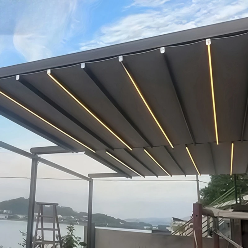 Aluminum alloy sunshade villa, courtyard terrace for home use, shrink folding canopy