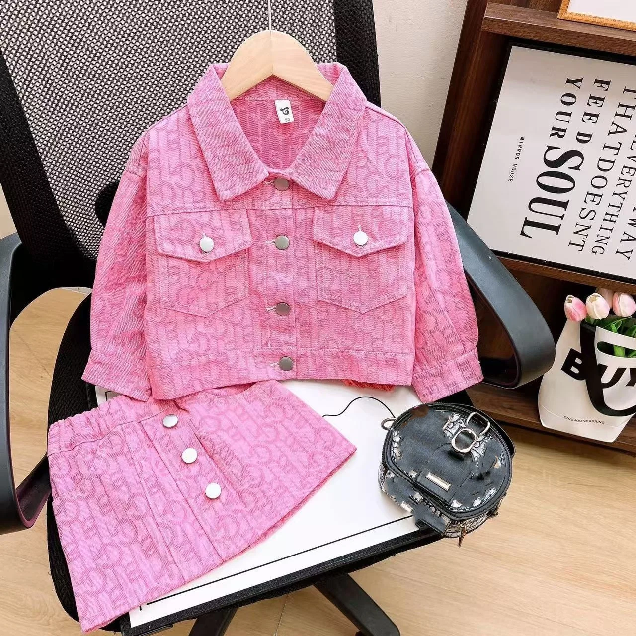 

Children's Clothing Girls' Spring and Summer Set 2025 New Korean Version Jacket Children's Stylish Short Skirt Two-piece Set