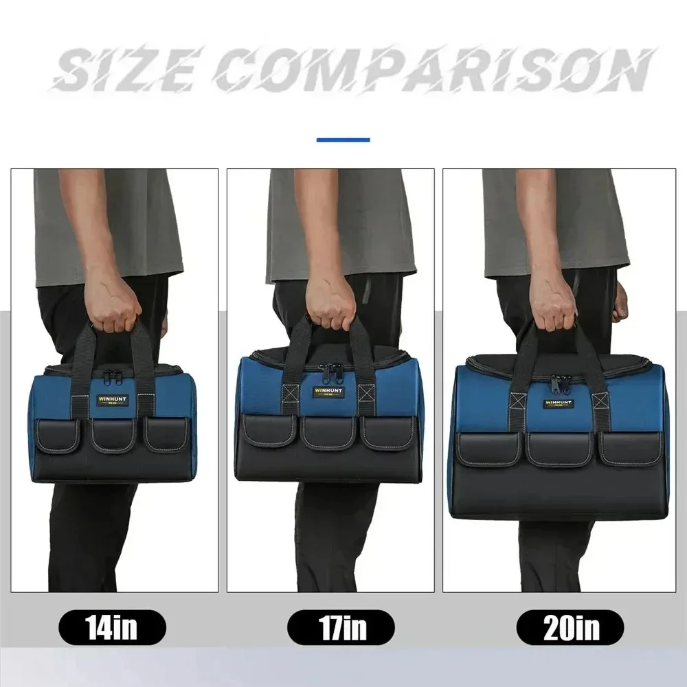 New Tool Bag With 30% More Capacity Waterproof Multi Pockets Tool Organizer Tool Pouch for Electrician Tools