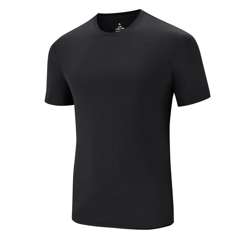 New Summer Ice Silk Short Sleeve Mens T Shirt Breathable And Quick Drying Loose Casual Short Sleeve Sports 6XL