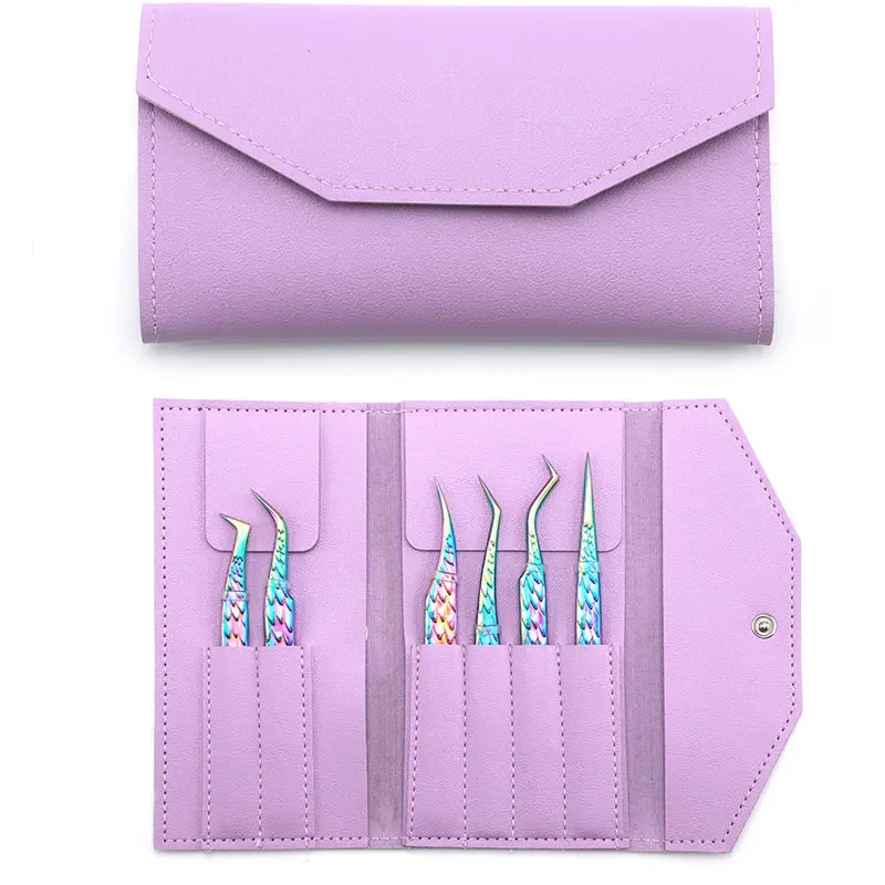 6PCS False Lash Tweezers Set For Eyelash Extensions Clip Boot Volume Isolation Precise Eyebrow Nail Art Tongs Makeup Tools Kit