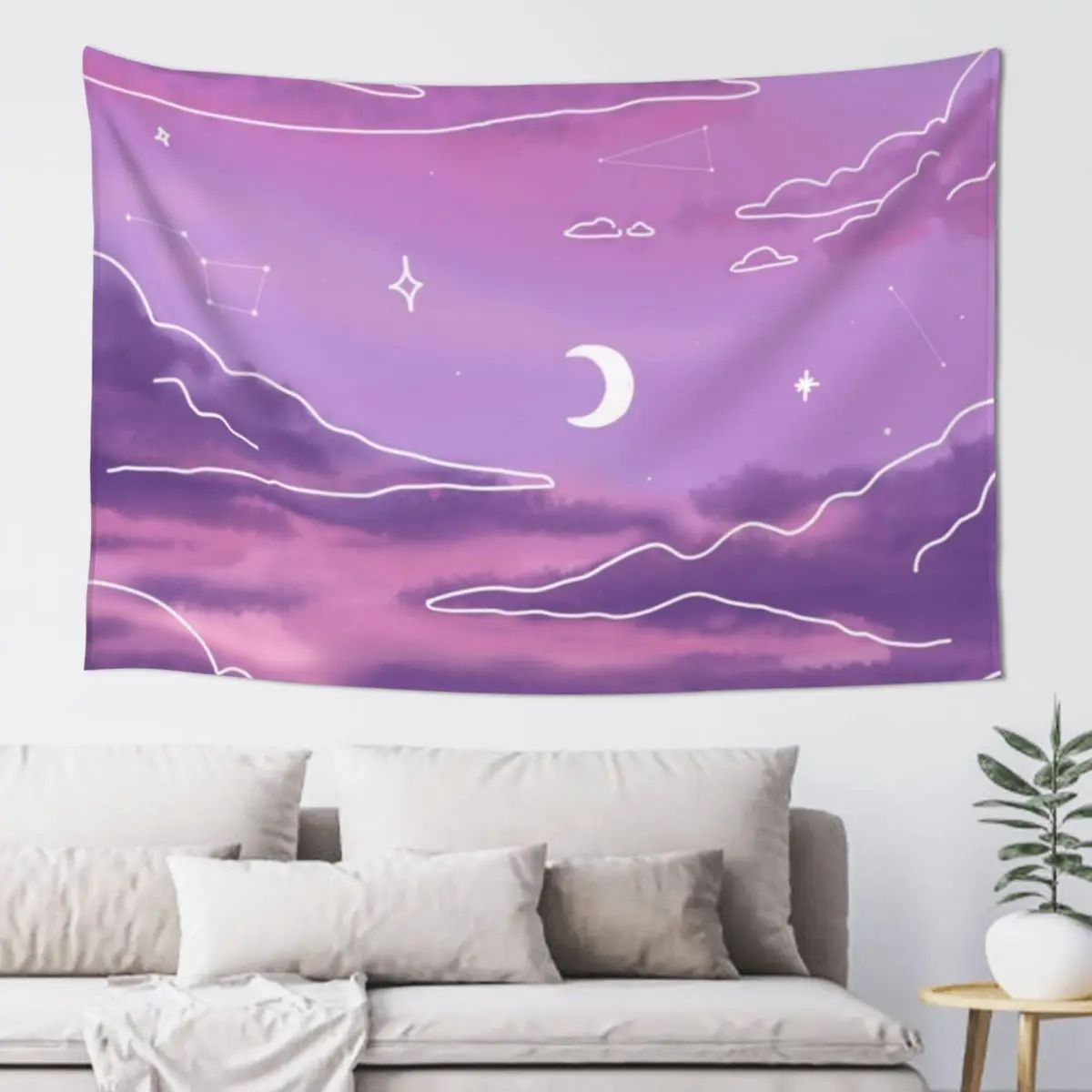 

Purple Sunset View Tapestry Nordic Home Decor Carpet Wall Room Aesthetic Tapestry