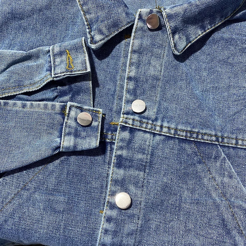 Denim Jacket Women\'s Spring Autumn New High Street Jeans Coat Oversize Loose Basic Jackets Simple Versatile Lapel Outerwear