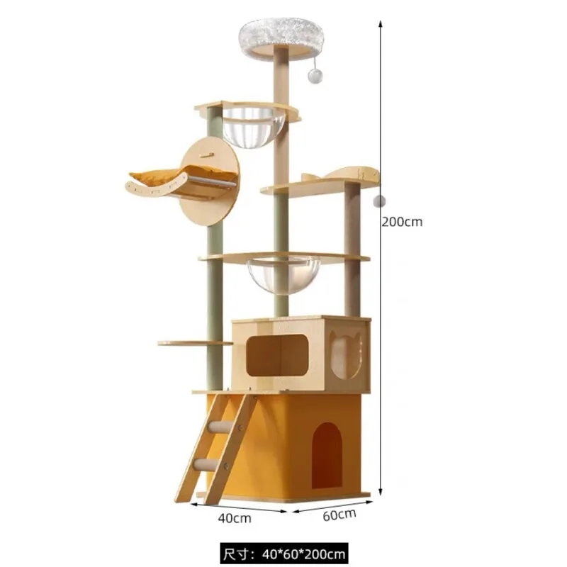 Cat Tree Tower Condo Space Capsule Scratching Post Sisal Toy for Cats