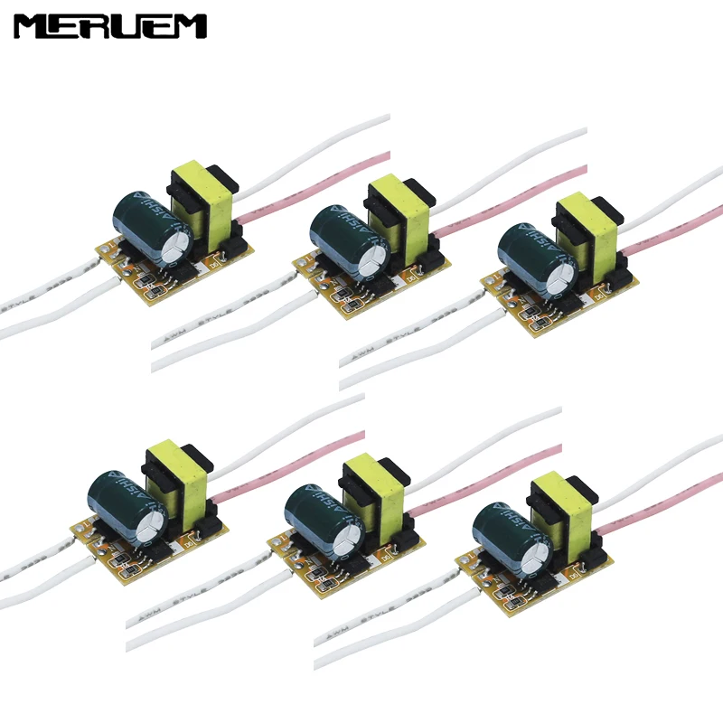 6pcs LED Driver 300mA for 1W 2W 3W Lamp AC85-265V Input Power Supply Lighting Driver for LED Lamps Pack of 6