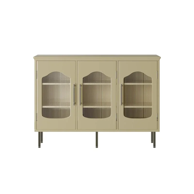 

French cream tone dining side cabinet, living room kitchen wall storage integrated cabinet, simple ins chest cabinet