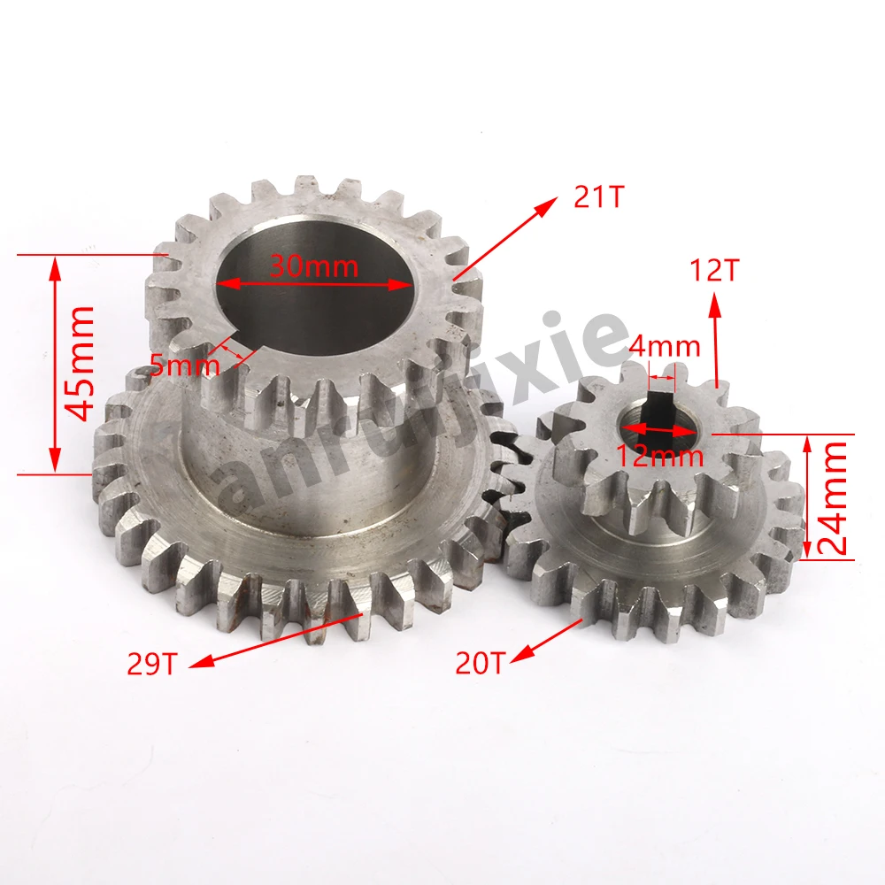 2pcs High&low Metal Transmission Gear CJ0618&JET BD-6&Grizzly G8688&Compact 9 T29xT21&T20xT12 Spindle Duplicate Double Gear