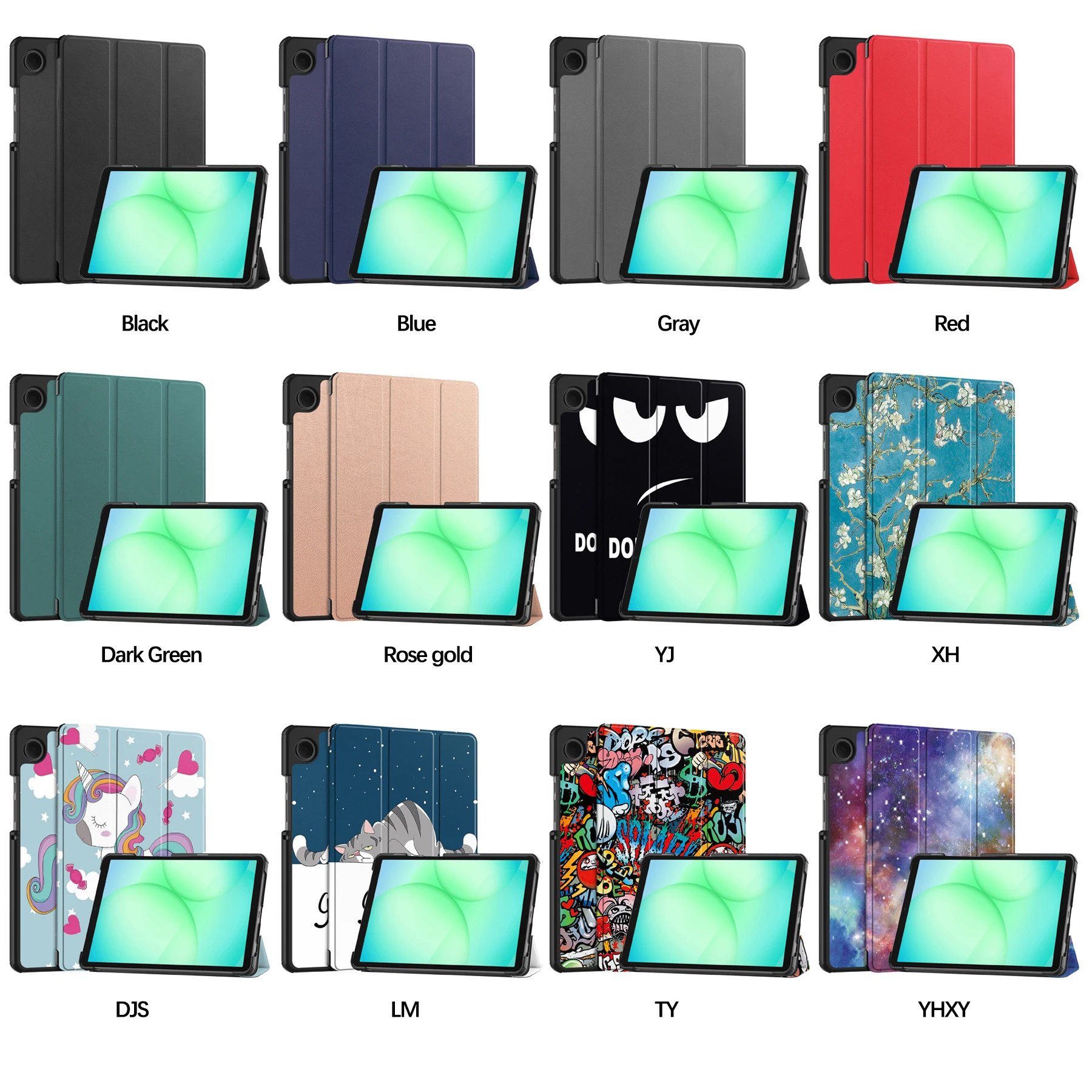 Case For Samsung Galaxy Tab A11 8.7 inch SM-X130 SM-X135 2025 Tri-fold Caster Hard Shell Tab A11 X130 X135 8.7