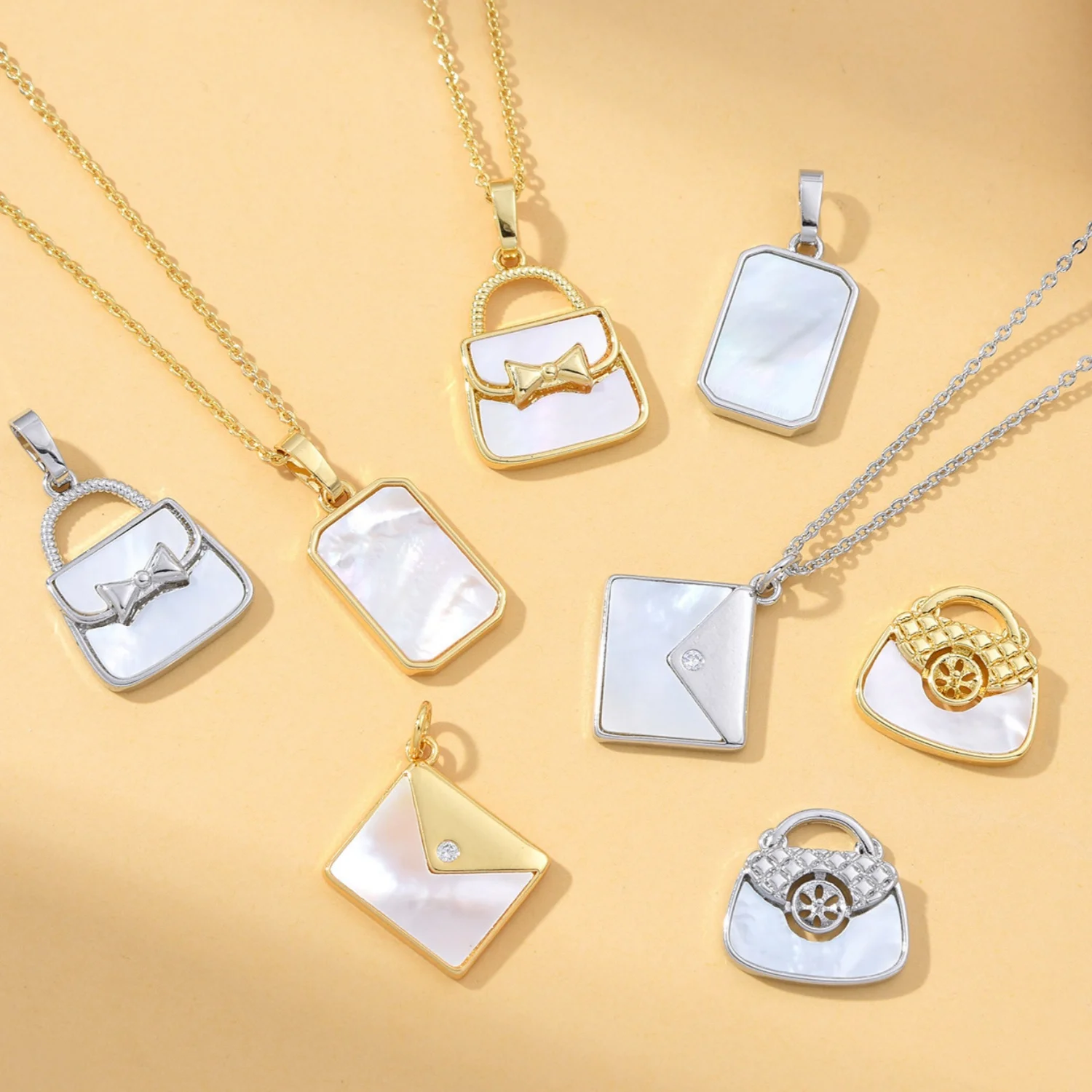 5pc European and American Natural Shell Personalized Bag Pendant Accessorie DIY Pearl Necklace Jewelry Making Material Wholesale