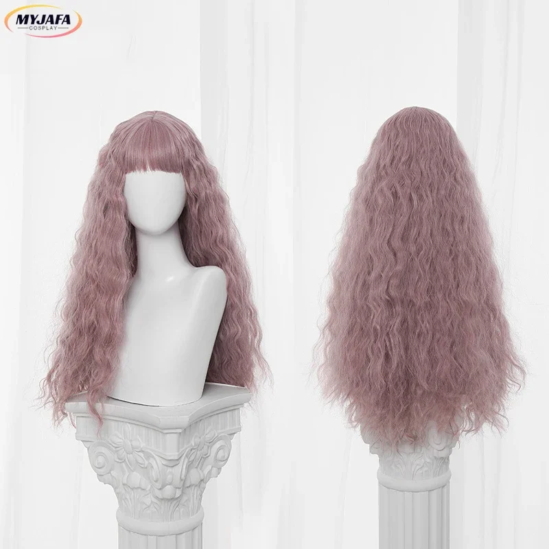 Serizawa Layla Cosplay Wig Anime NANA Mixed Pink Long Curly Heat Resistant Synthetic Hair Party Unisex Wigs   Wig Cap