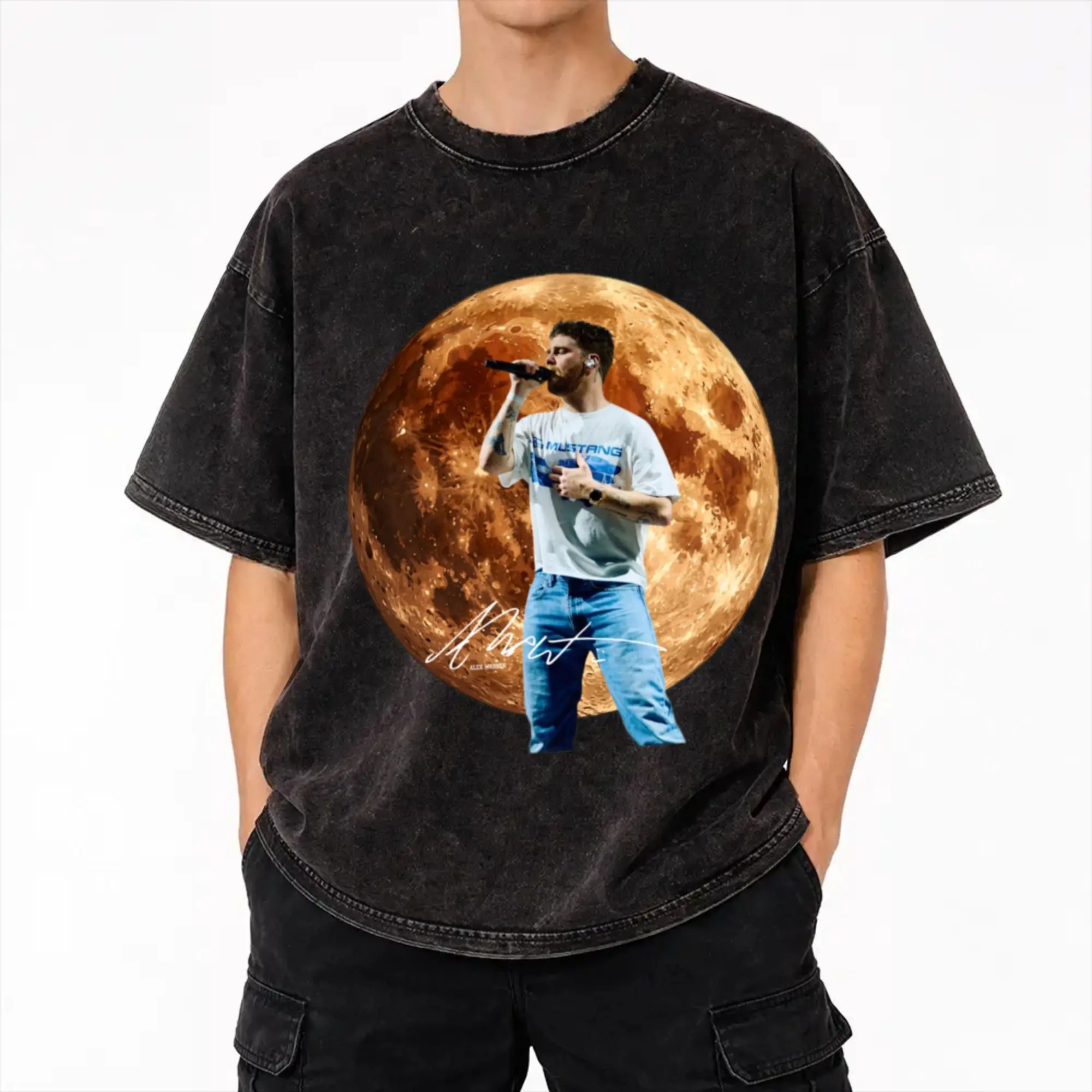 Harajuku Washed Shirts Alex Warren Finding Family on The Road Tour 2026  Merch Retro T Shirt High Street  Streetwear